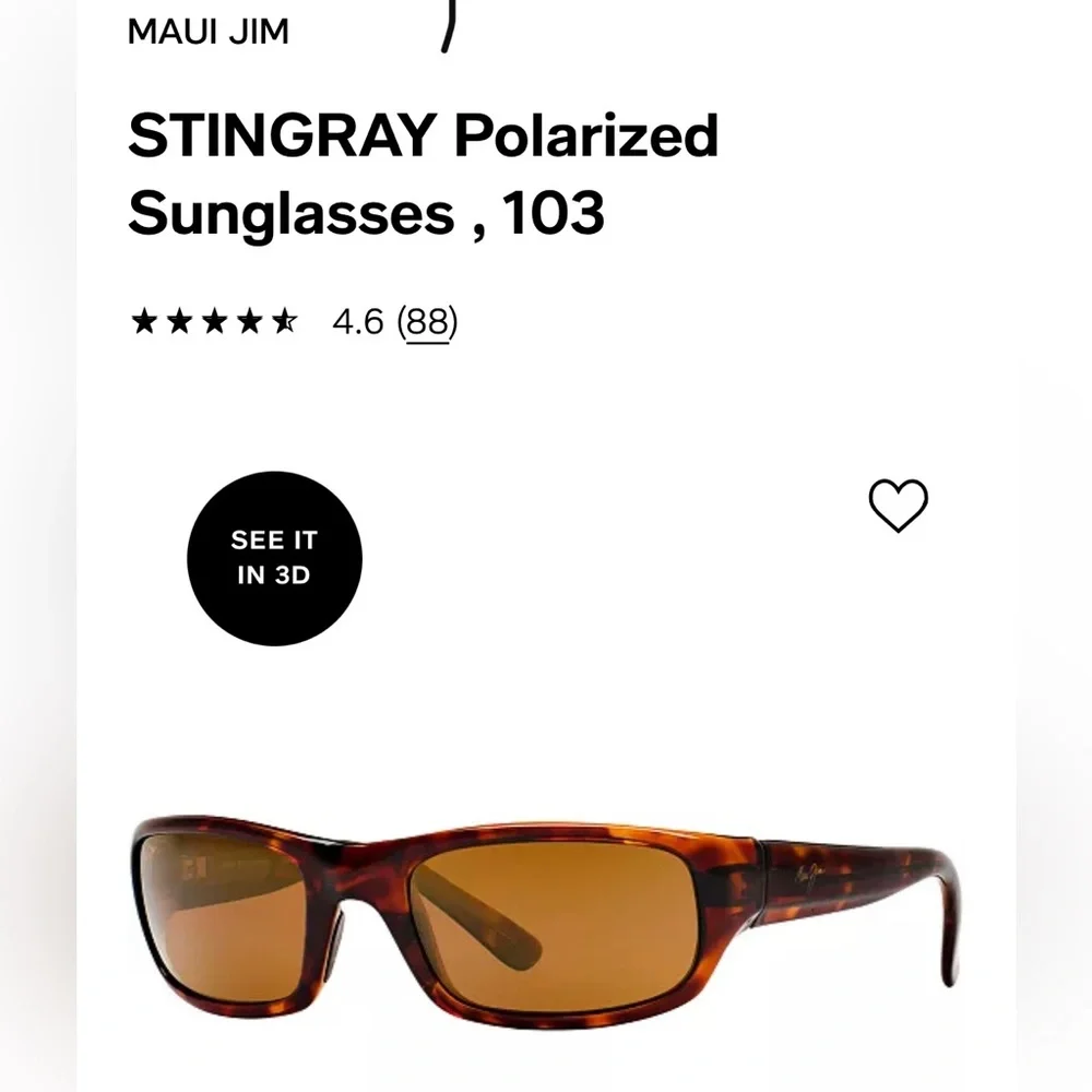 Maui Jim stingray sunglasses in very good condition. - Picture 9 of 10
